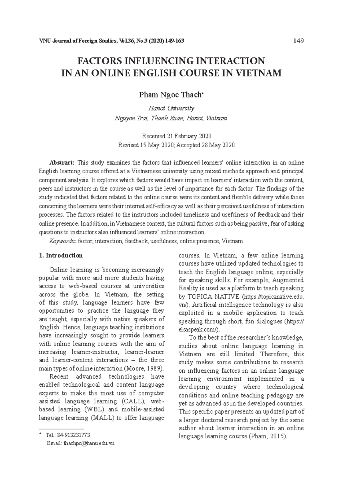 4562 73 8896 1 10 202007 15 - VNU Journal of Foreign Studies, Vol, No ...