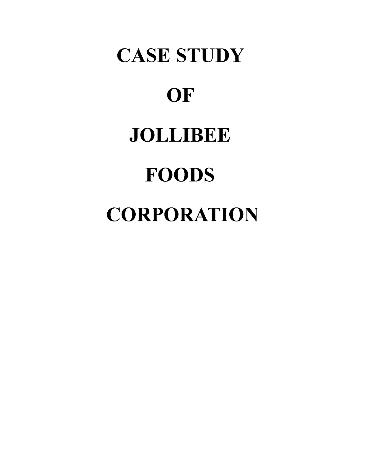 jollibee case study solution