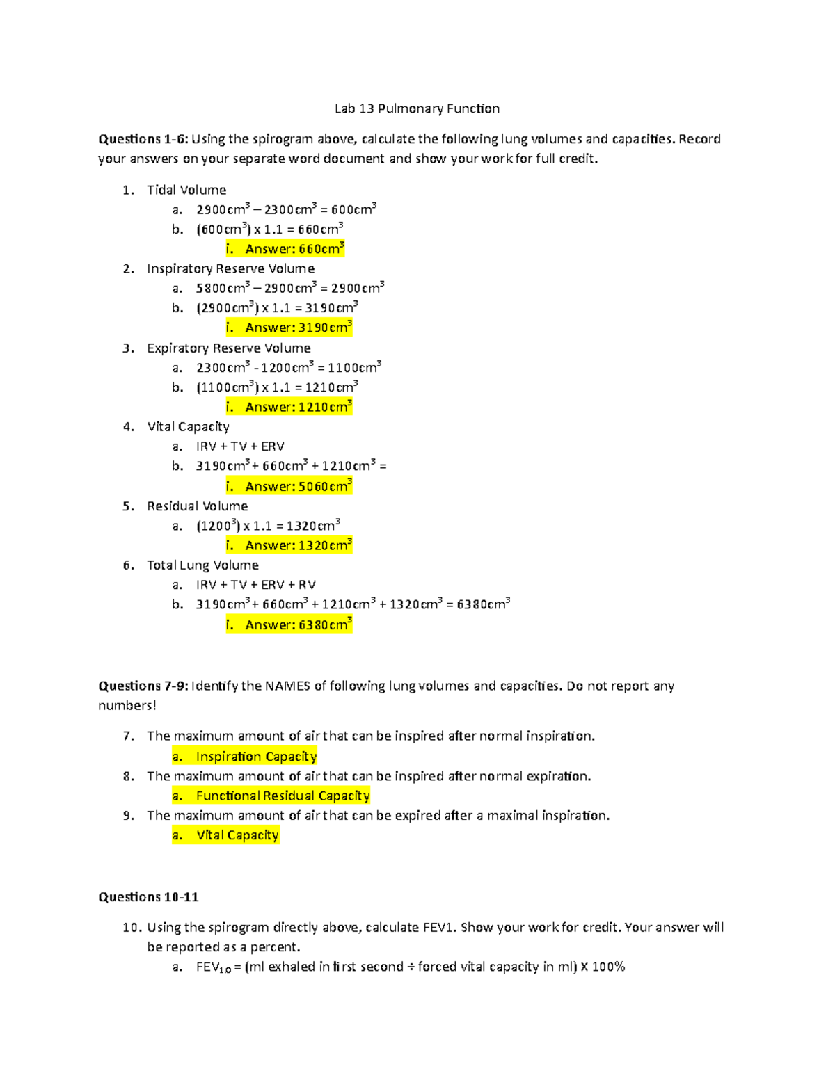 Lab 13 Pulmonary Function - Lab 13 Pulmonary Function Questions 1-6 ...