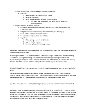 NUR 114 Critical Care Math Worksheet - 1 NUR 114 Critical Care Dosage ...