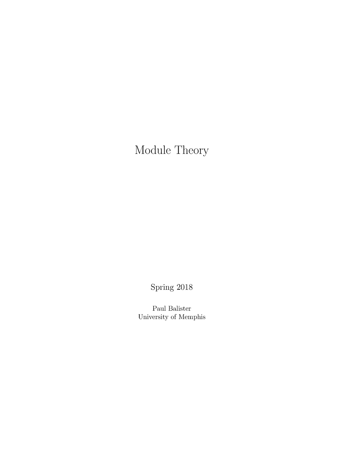 Modules - Really Nice - Module Theory Spring 2018 Paul Balister ...