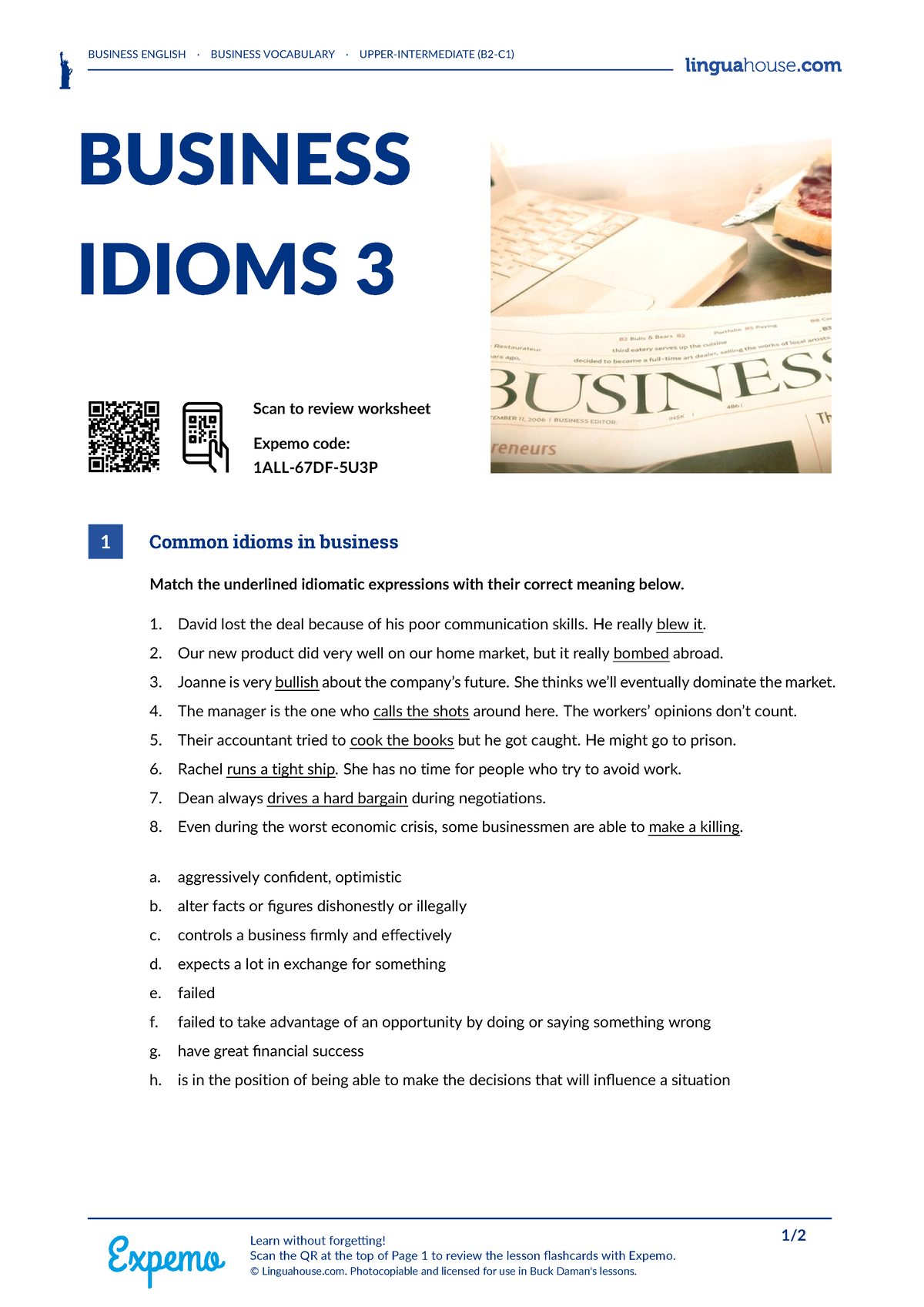 Business Idioms 3 - American English - BUSINESS ENGLISH · BUSINESS ...