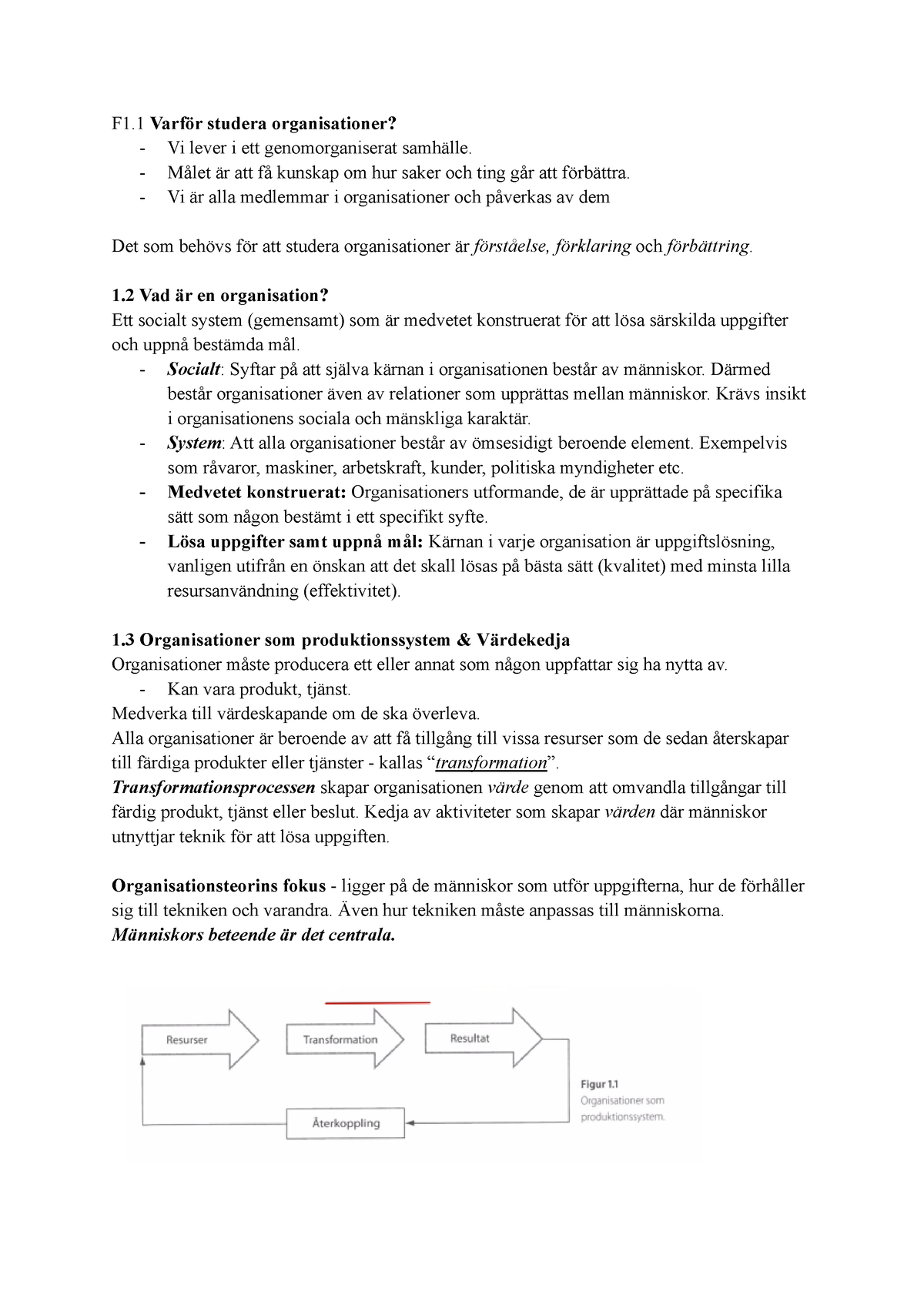 Organisering Och Ledning Tenta - F1 Varför Studera Organisationer? - Vi ...