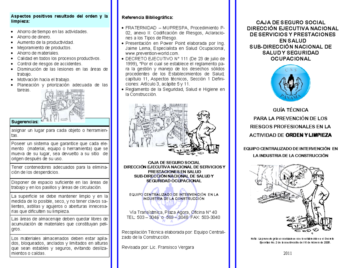 GUIA Orden Y Limpieza En Sitios De Trabajo Nota La Presente Gu a No 