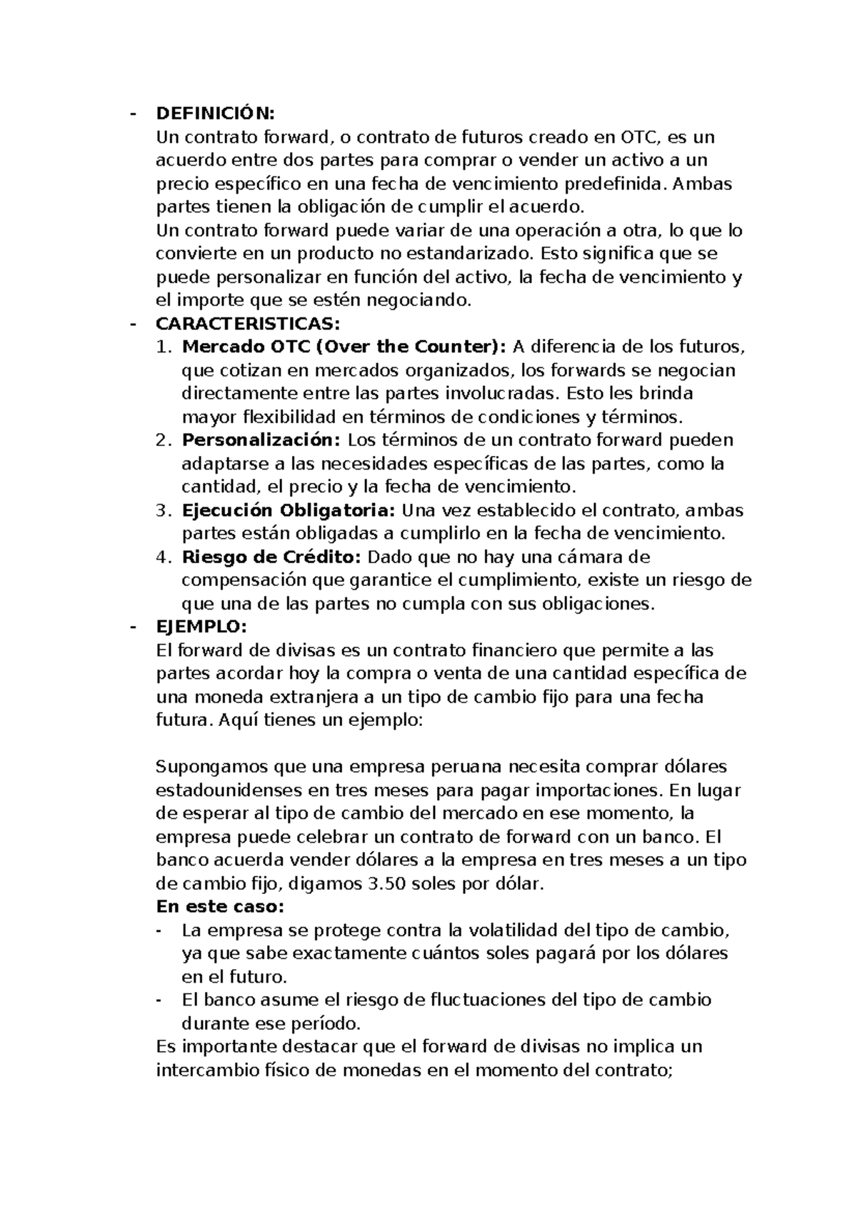 Forwards - Información - DEFINICIÓN: Un contrato forward, o contrato de ...