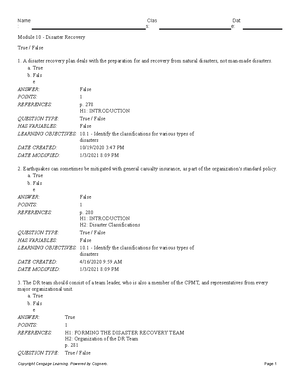 Module 03 Contingency Strategies For IR DR BC - : S: E: Module 03 ...