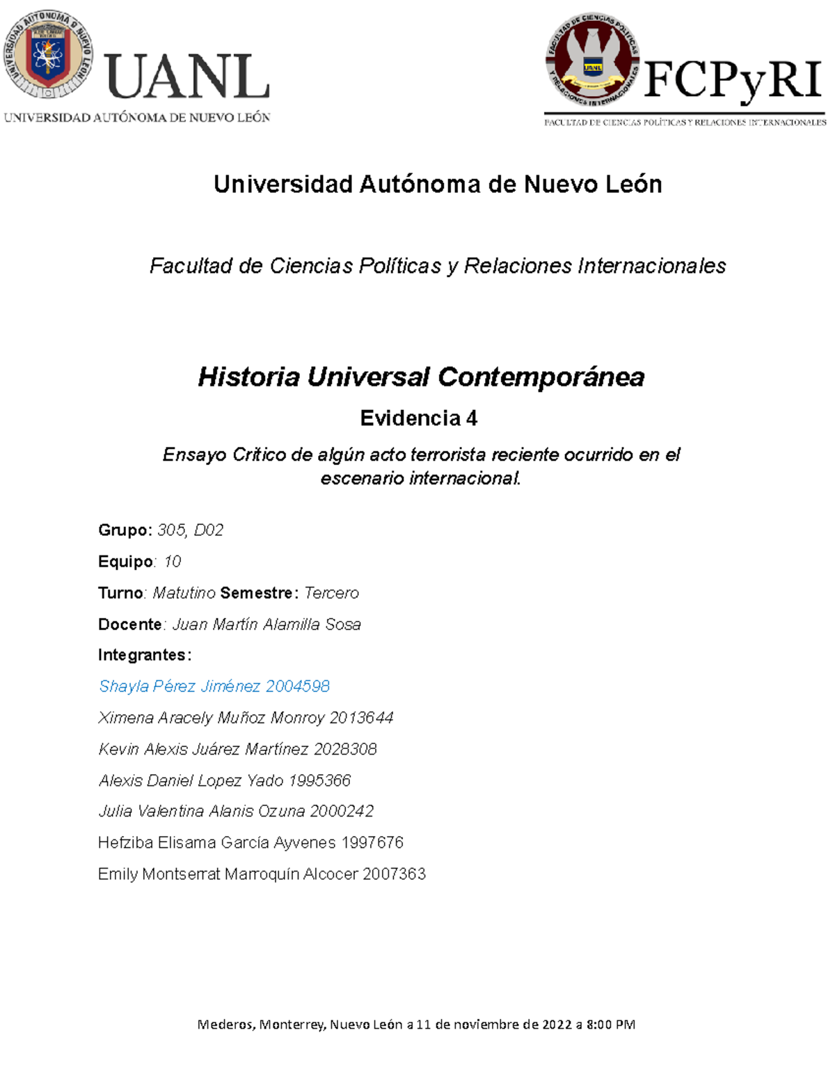 Evidencia 4 - tare\ - Universidad Autónoma de Nuevo León Facultad de ...