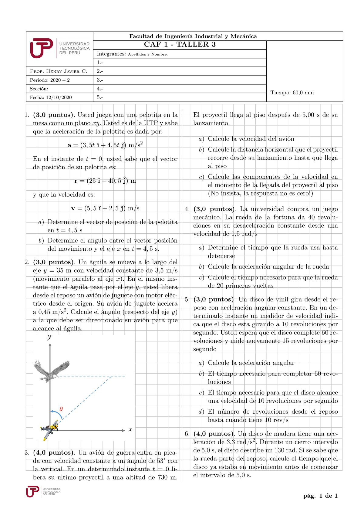 Práctica Calificada 1-Taller 3 - Facultad De Ingeniería Industrial Y ...