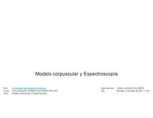 Modelo corpuscular y Espectroscopía - Modelo corpuscular y Espectroscopía  Sitio: Universidad - Studocu