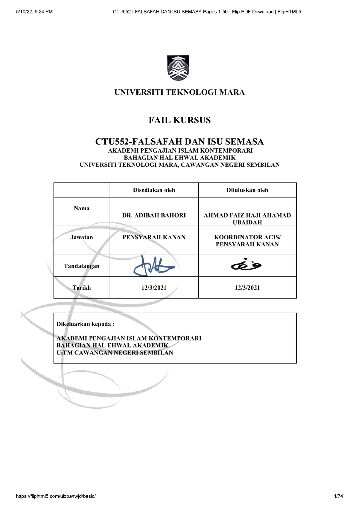 CTU552 I Falsafah DAN ISU Semasa Pages 1-50 - Flip PDF Download Flip ...