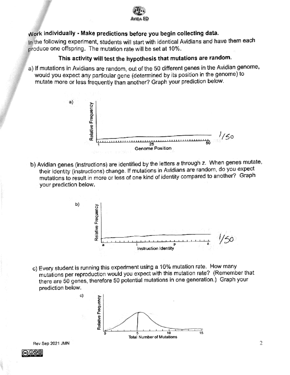 Bio Lab Excercise 1 - Pre Lab - Work Individually Make Predictions ...