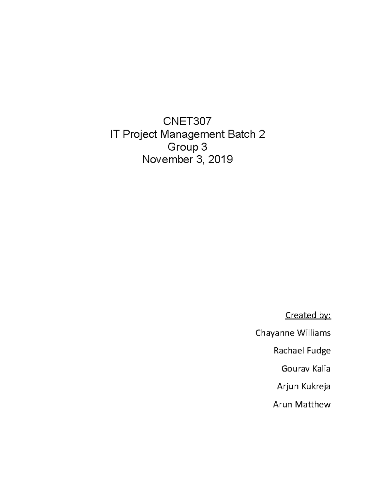 Project Plan Batch 2 - CNET IT Project Management Batch 2 Group 3 ...