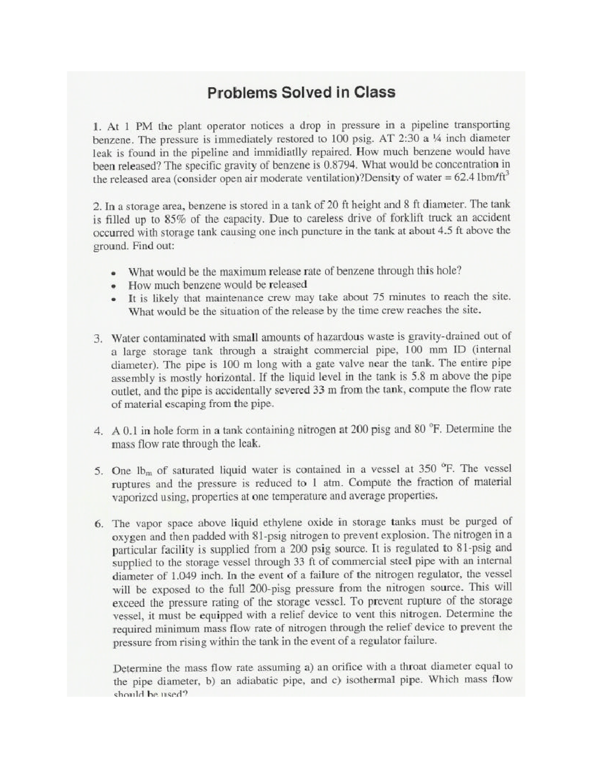 W3 Ch4 Problems and Solutions - Problems Solved in Class 1. At 1 PM the ...