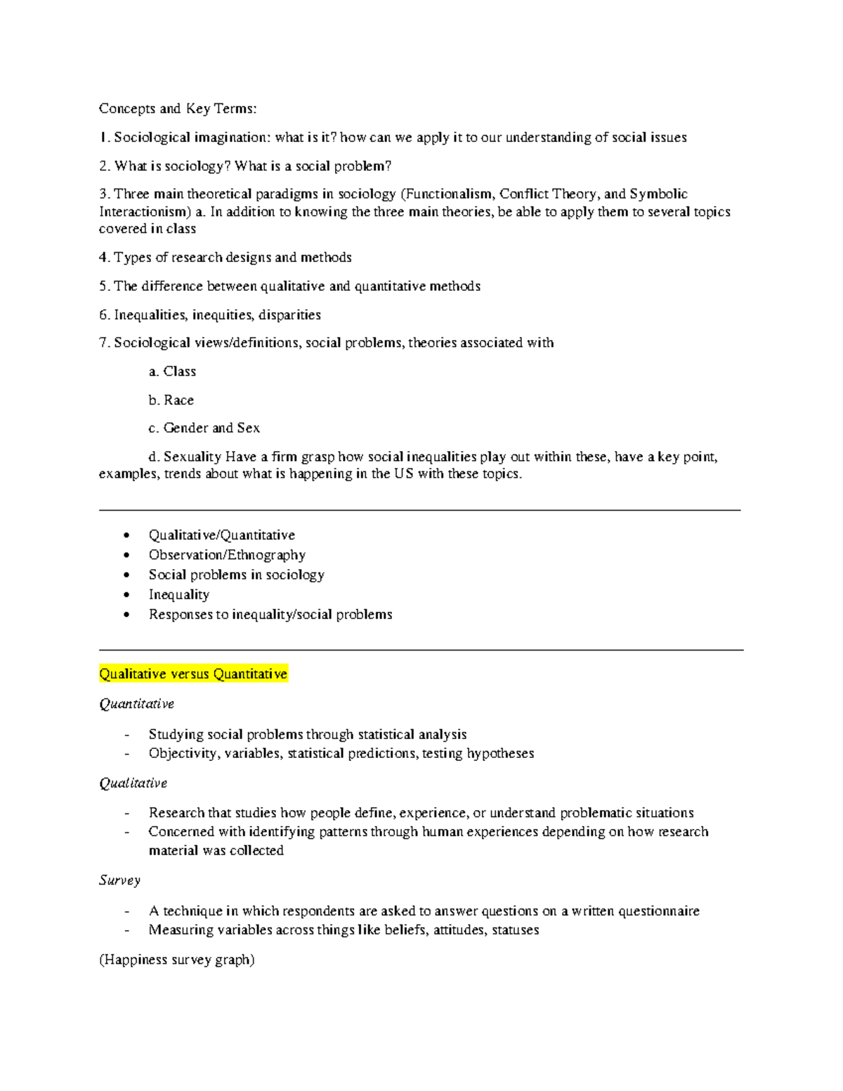 Sociology Sex Race Sexuality Concepts And Key Terms Sociological Imagination What Is It