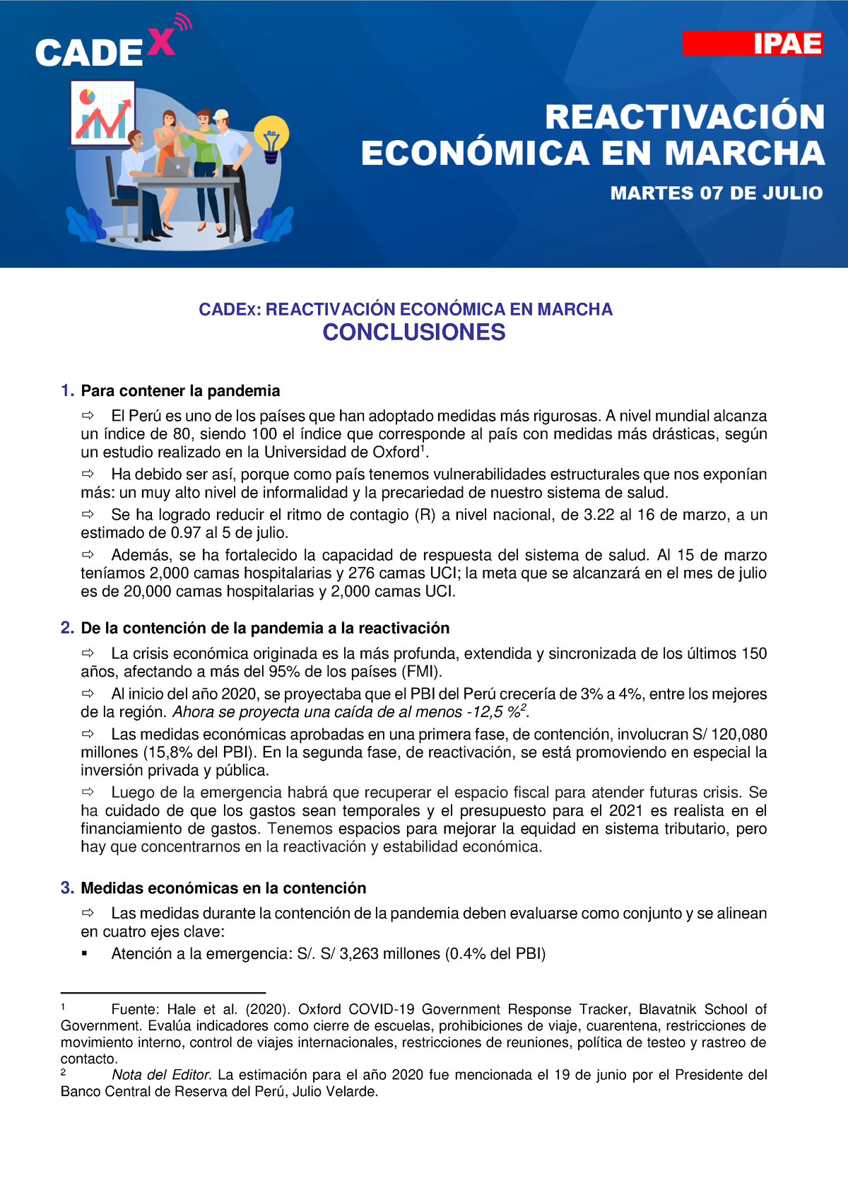 Cadex Reactivacion Economica Conclusiones Cadex ReactivaciÓn EconÓmica En Marcha Conclusiones 1553