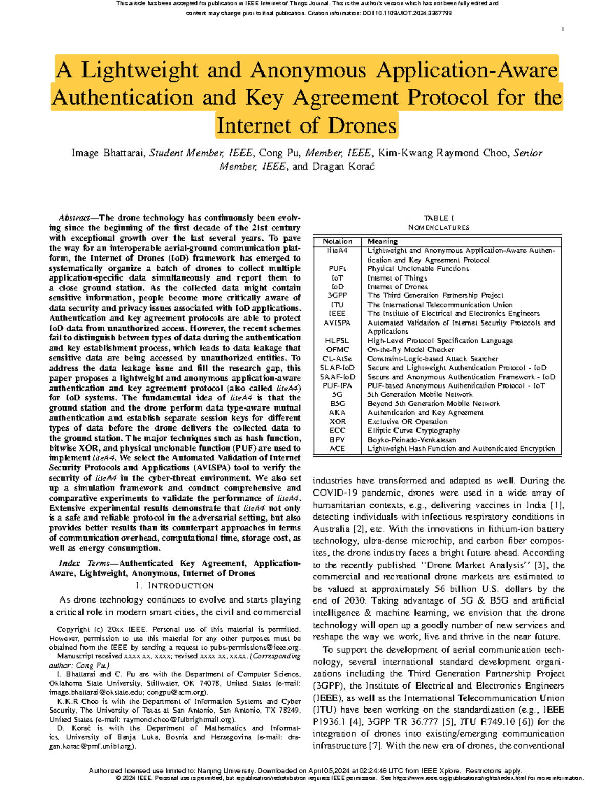 A Lightweight and Anonymous Application-Aware Authentication and Key ...
