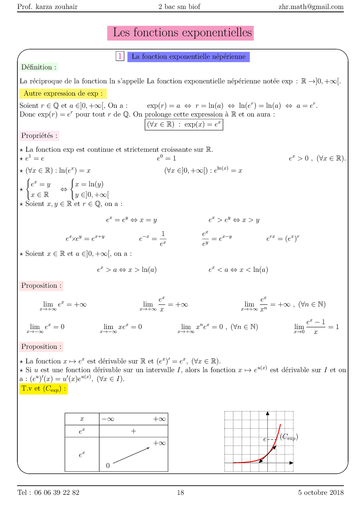 Exercise Math 1 - Prof. karza zouhair 2 bac sm biof zhr@gmail Les ...