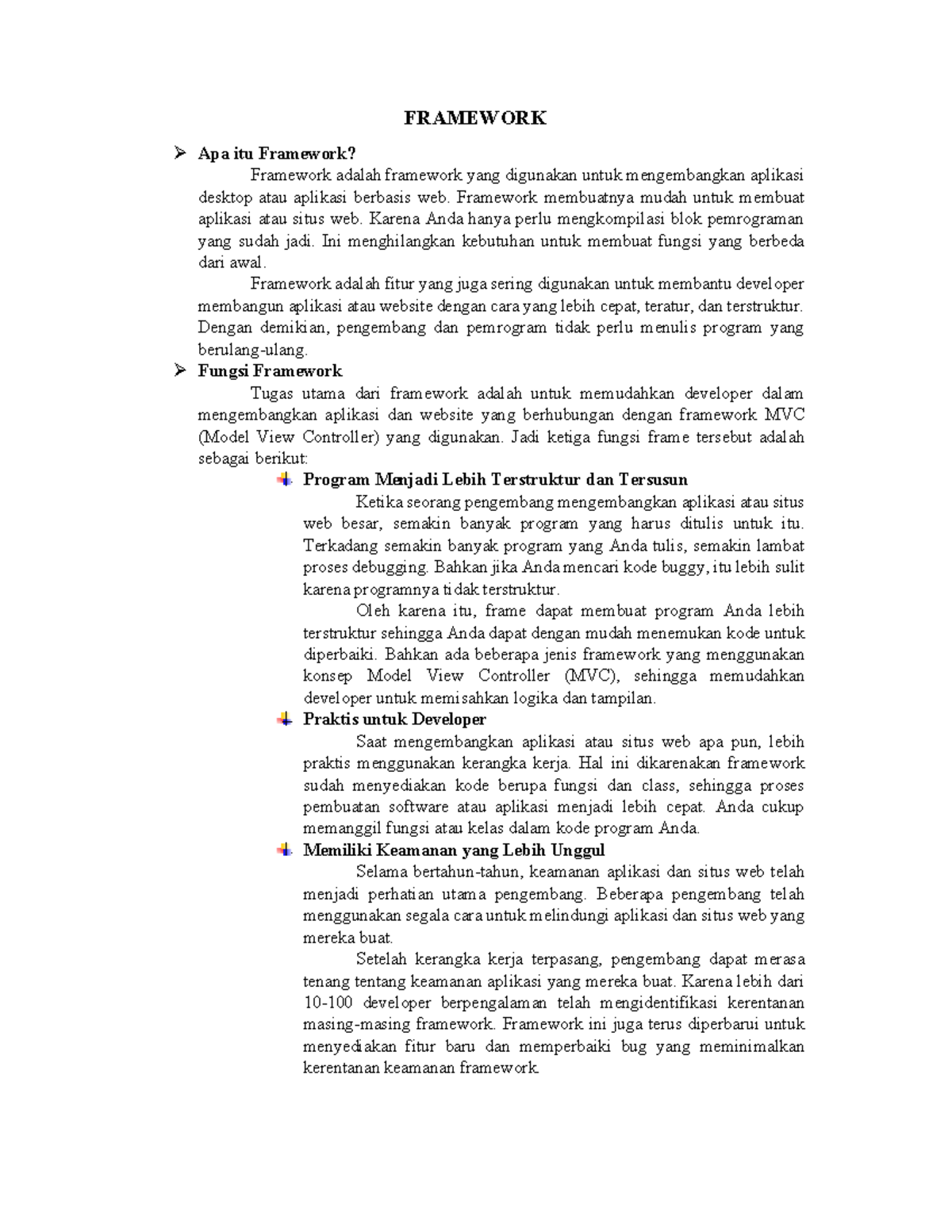 Resume Framework FRAMEWORK Apa Itu Framework Framework Adalah