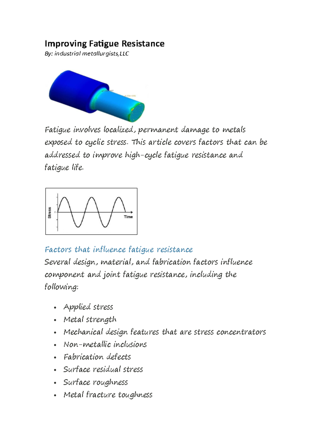 Resistance to fatigue - Está en inglés pero todos la información está ...