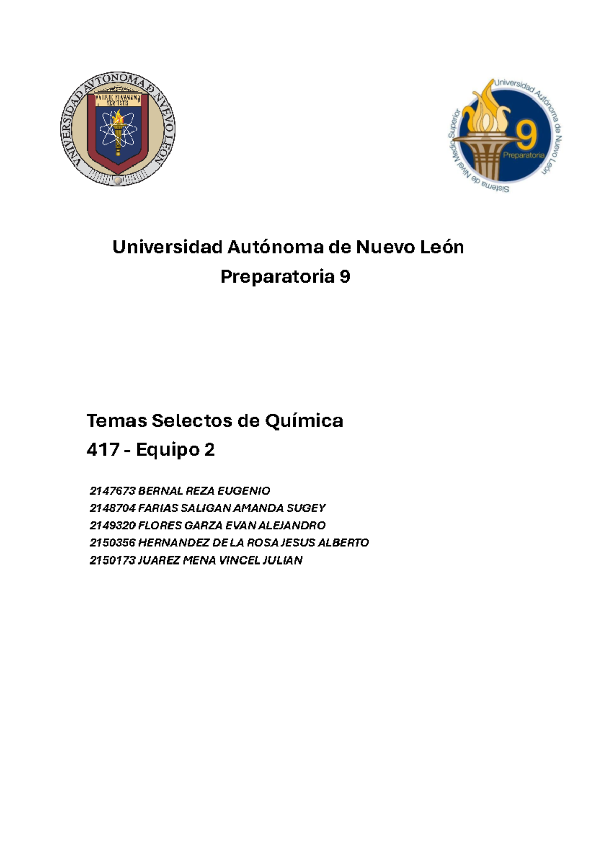 Ev3 - Universidad Autónoma de Nuevo León Preparatoria 9 Temas Selectos ...
