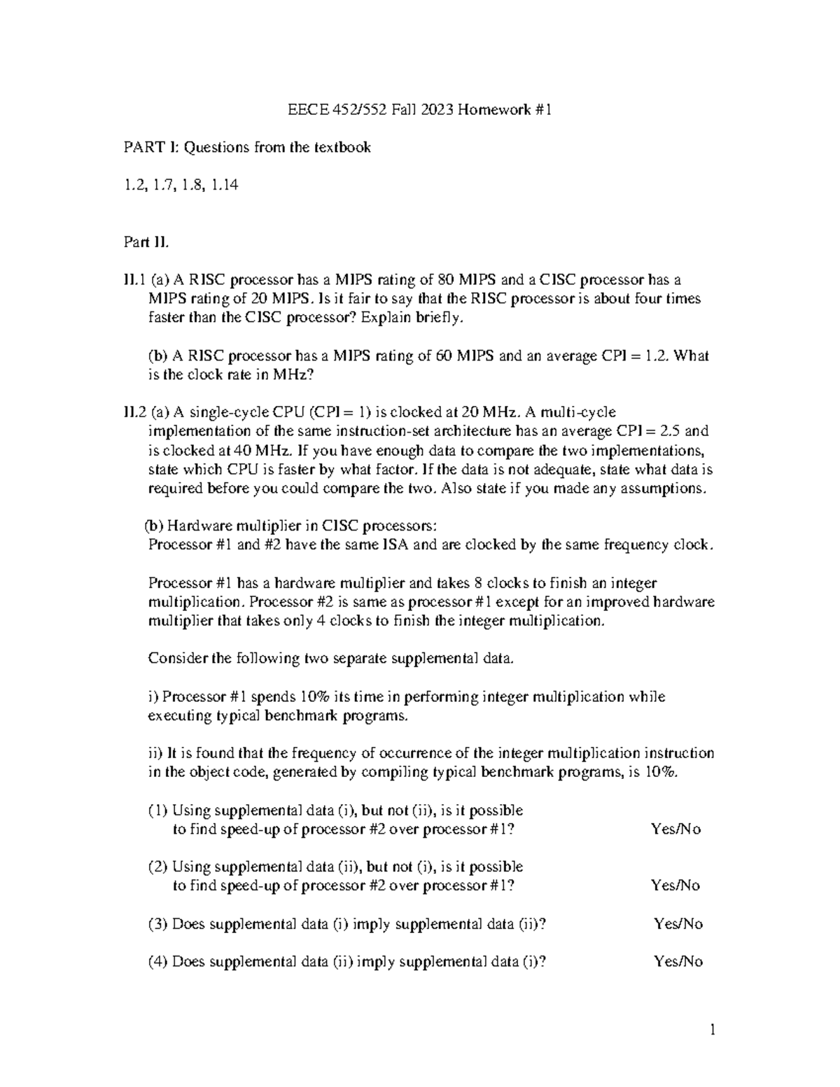 Homework 01 - Hw For Beginners - 1 EECE 452/552 Fall 2023 Homework ...