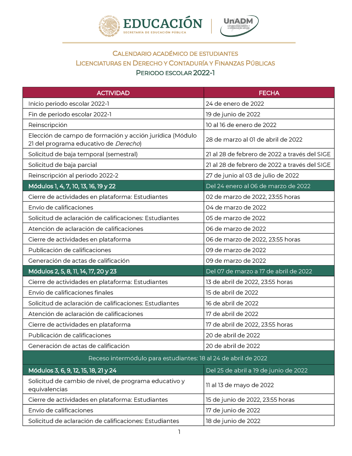 Estudiantes Calendario Derecho para conocer fechas 1 CALENDARIO