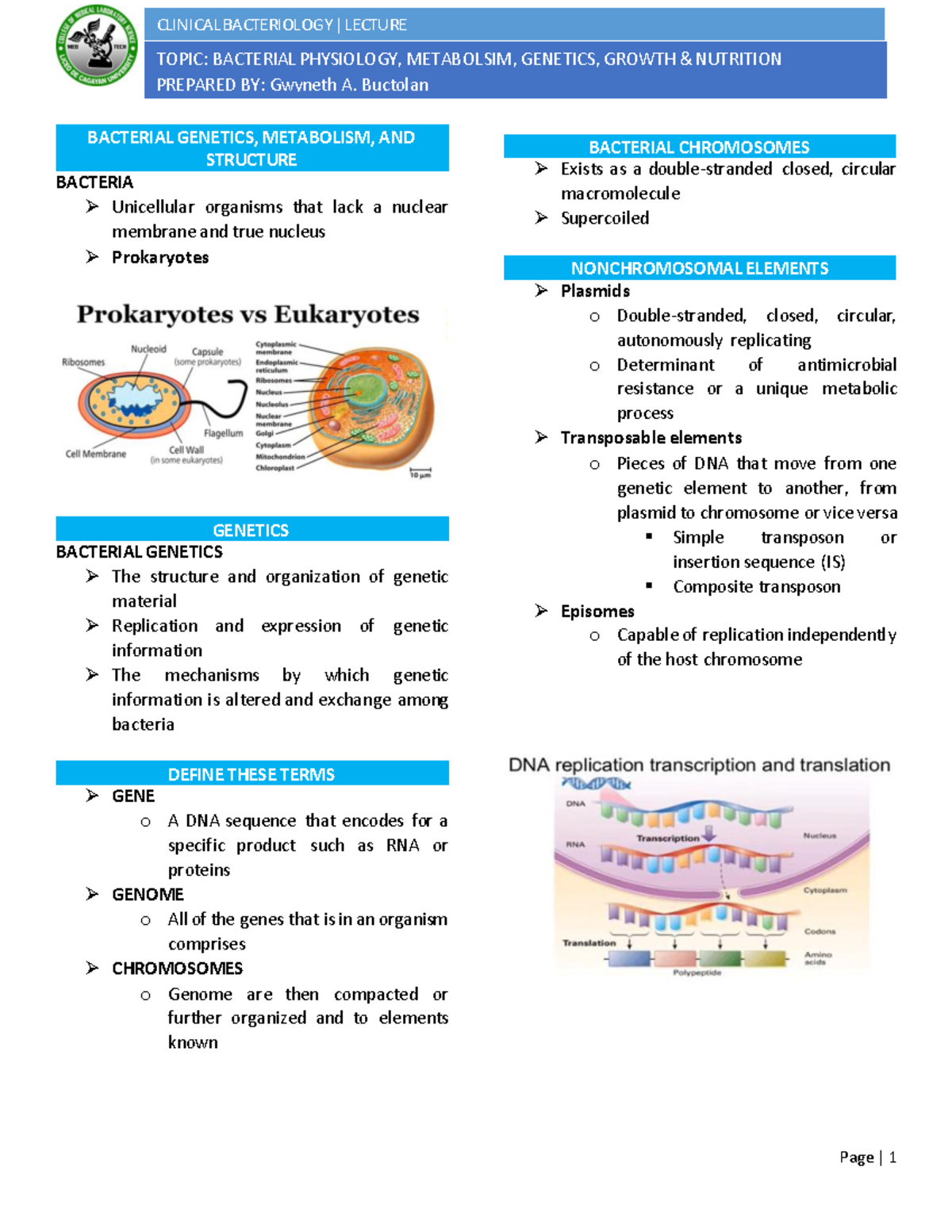 Bacterial Physiology metabolism genetics growth and nutrition - TOPIC ...