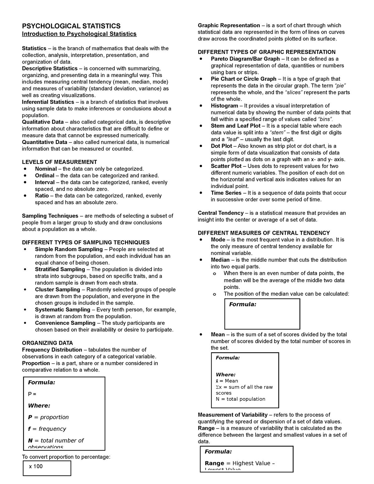 Psychological Statistics - PSYCHOLOGICAL STATISTICS Introduction To ...