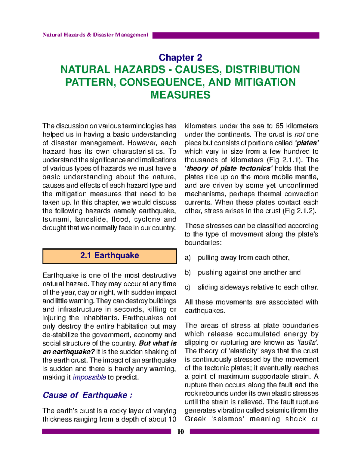 Module 2 natural disasters - The discussion on various terminologies ...