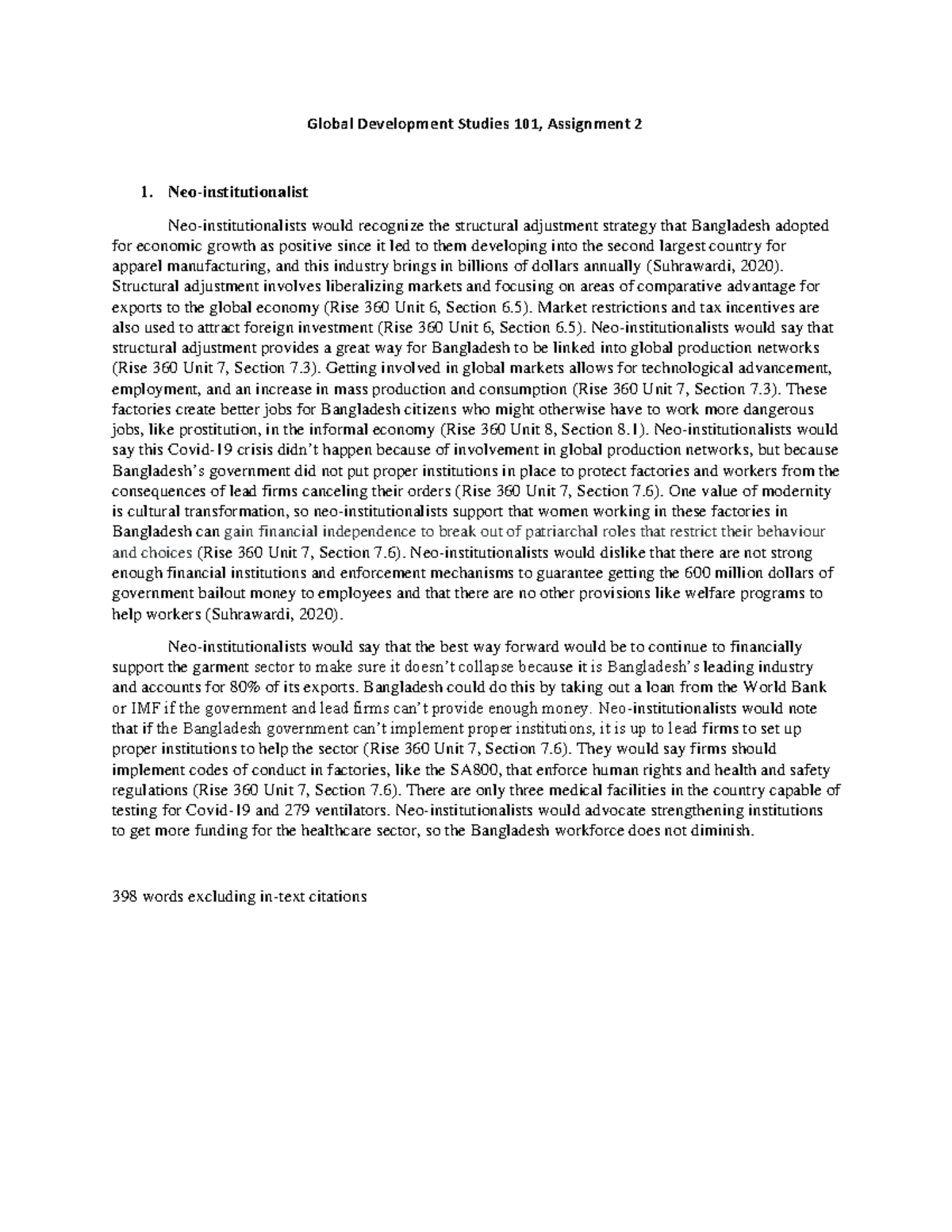 Document 6 - i don't want to - Global Development Studies 101 ...
