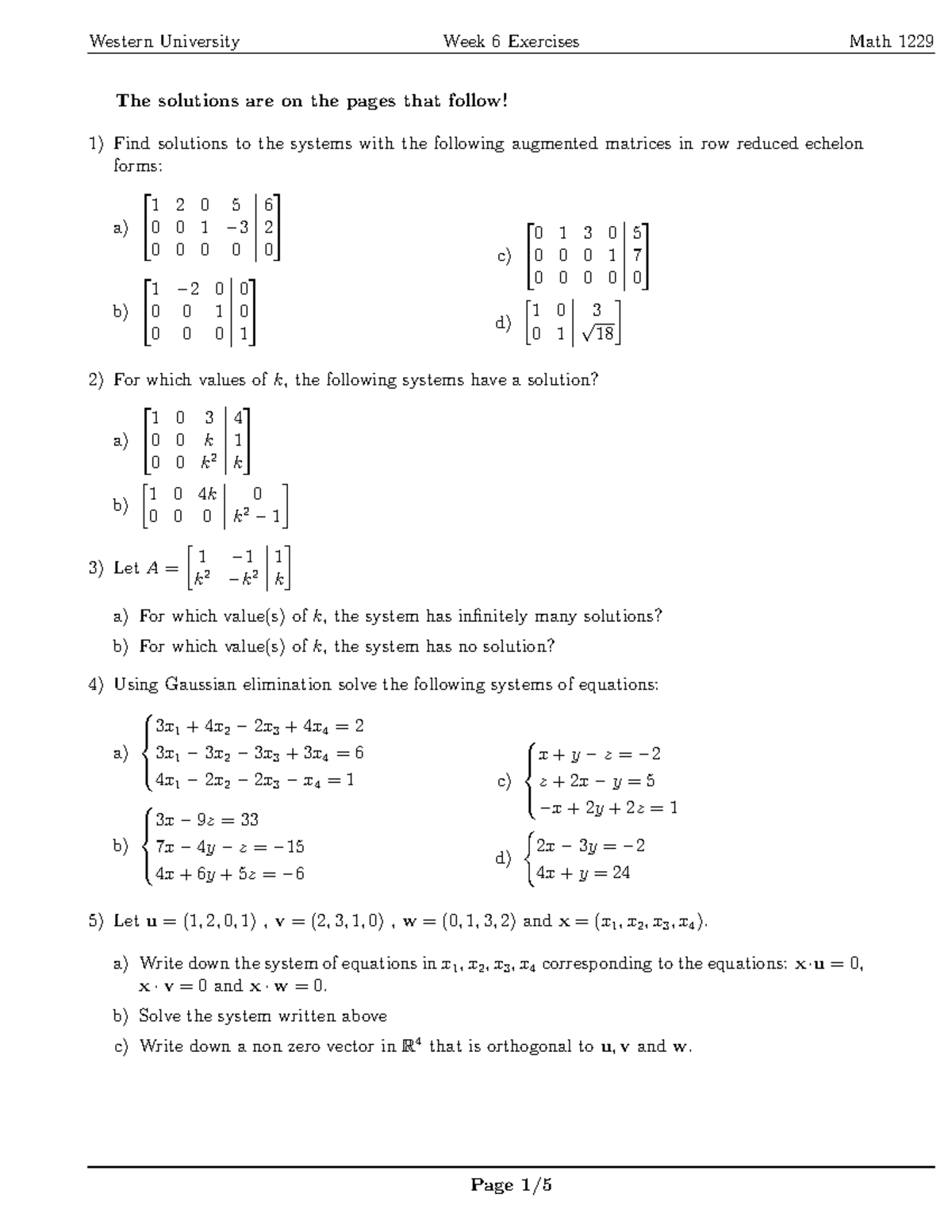 Exercises - hhhhhhhh - Western University Week 6 Exercises Math 1229 ...
