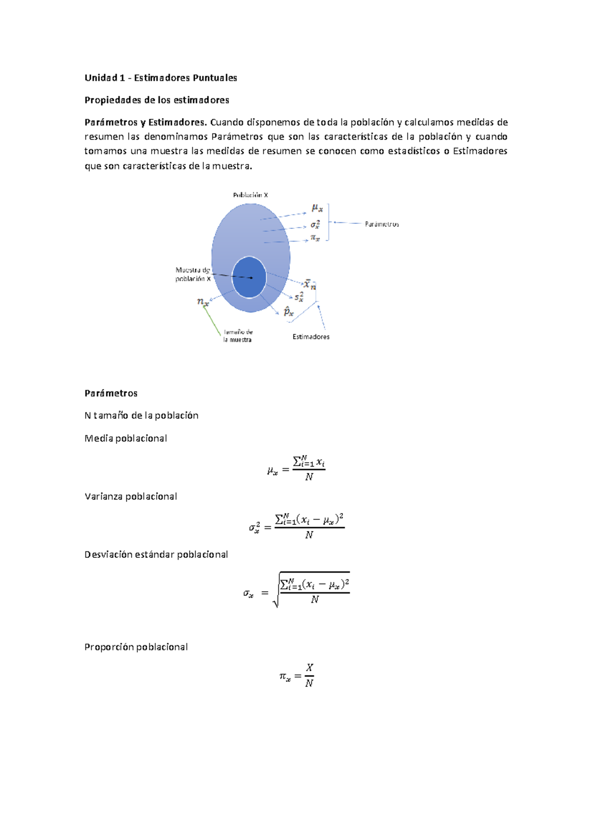 Clase Teórico - Práctica - Propiedades De Los Estimadores - Unidad 1 ...