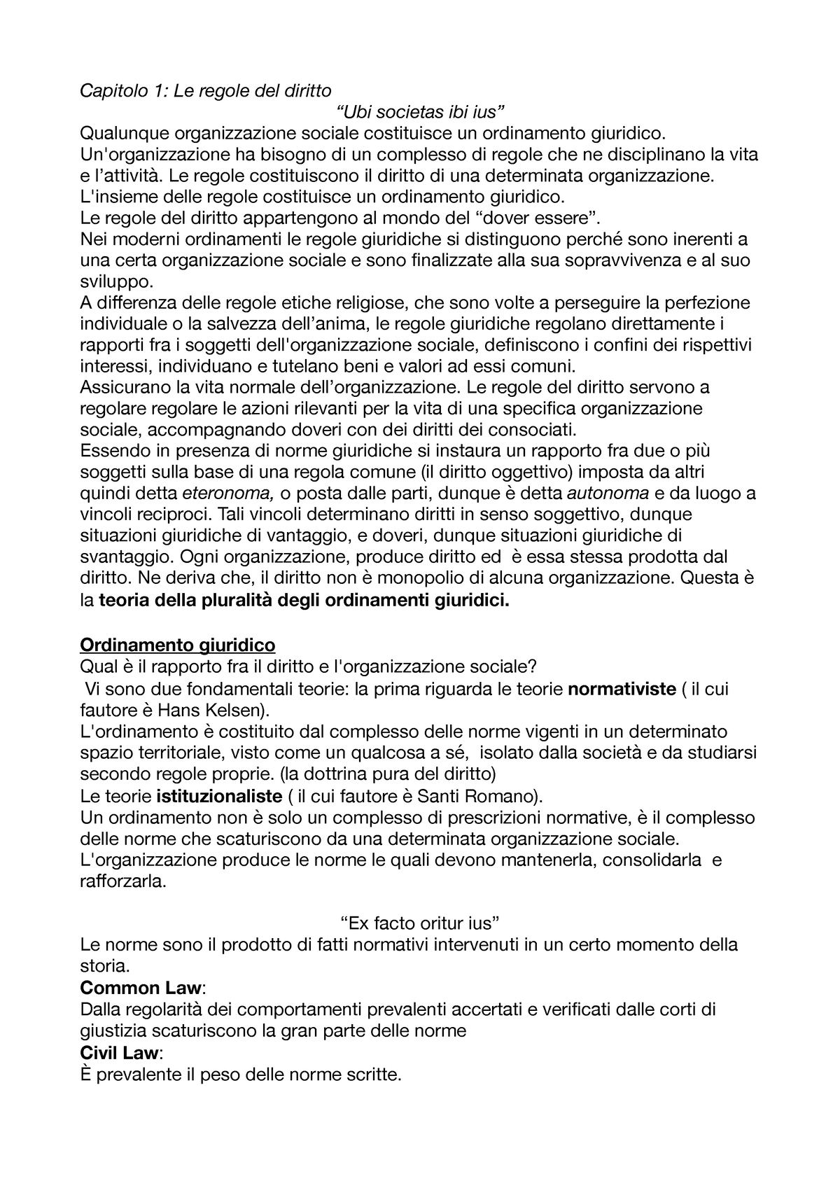 Capitolo 1 Riassunto Merzona - Capitolo 1: Le Regole Del Diritto “Ubi ...