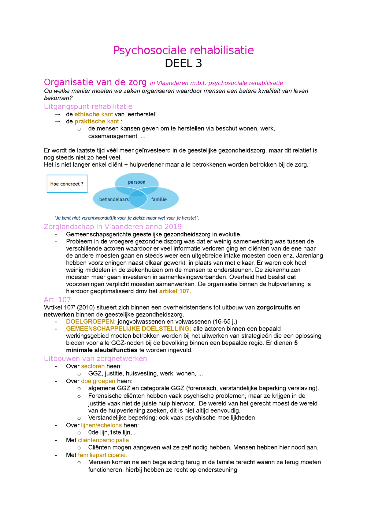 Les 3 - Psychosociale Rehabilitatie - Psychosociale Rehabilisatie DEEL ...