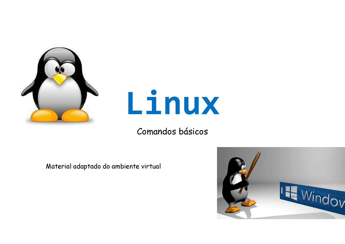 Aula Comandos Basicos Linux Comandos básicos Material adaptado do ambiente virtual