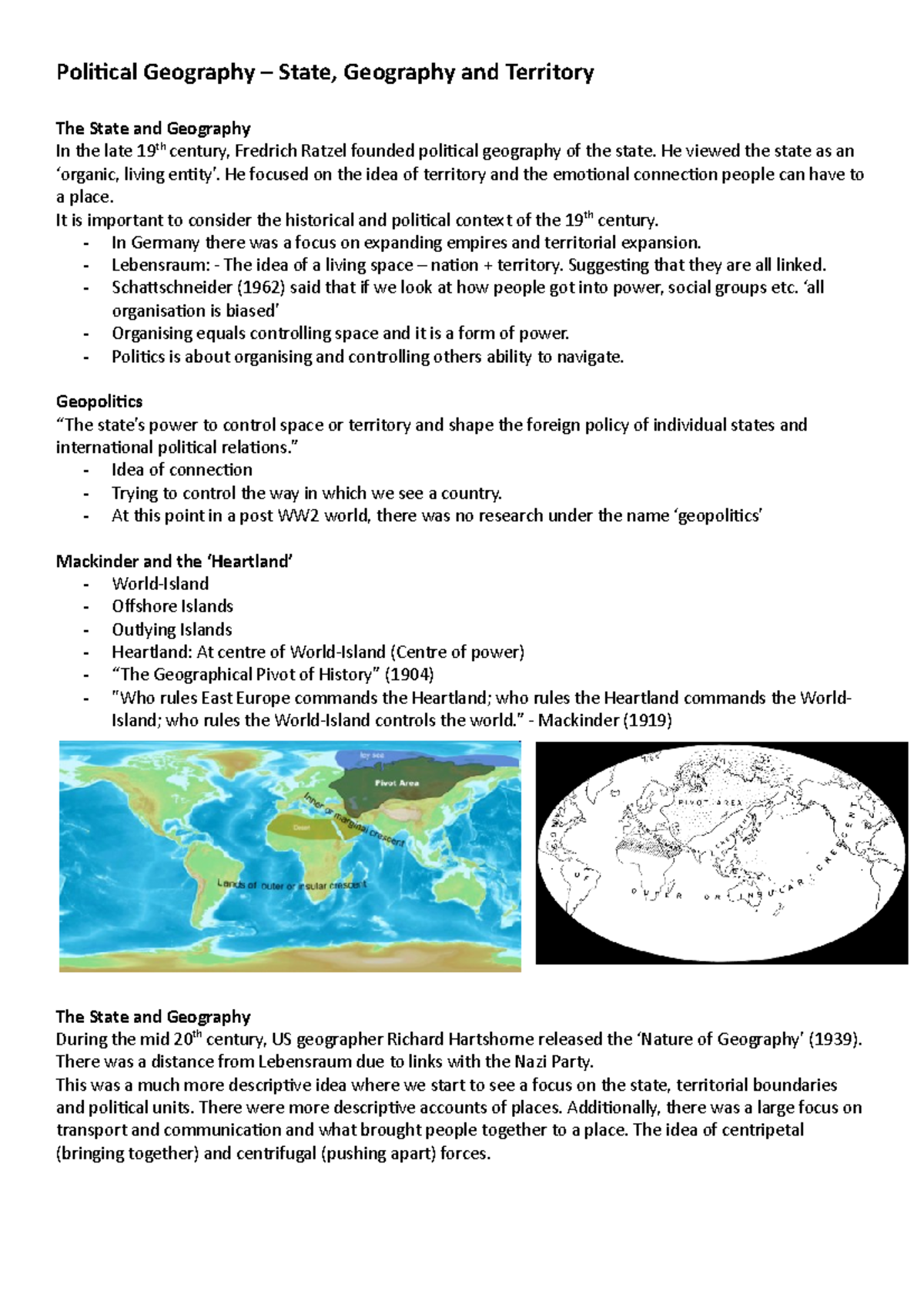 Political Geography - Lecture 8 - Political Geography – State ...