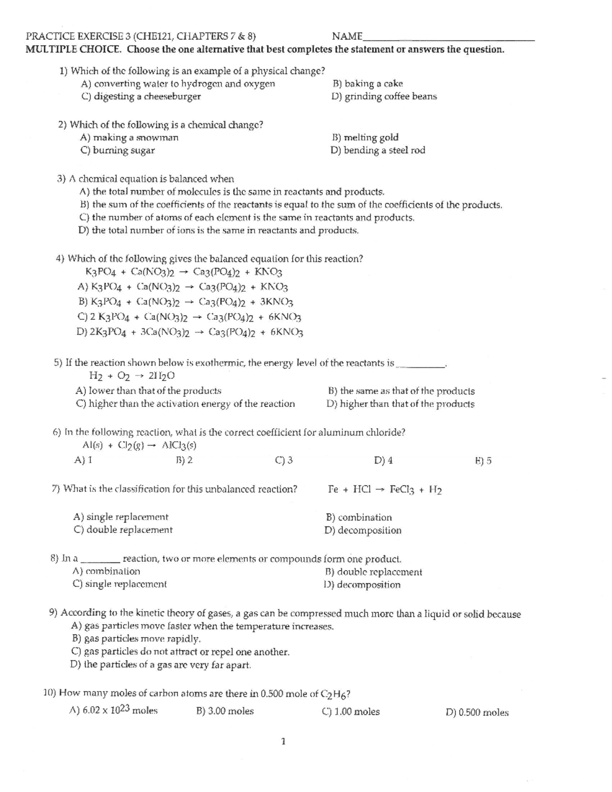 Practice test 3 - CHEM 102 - Studocu