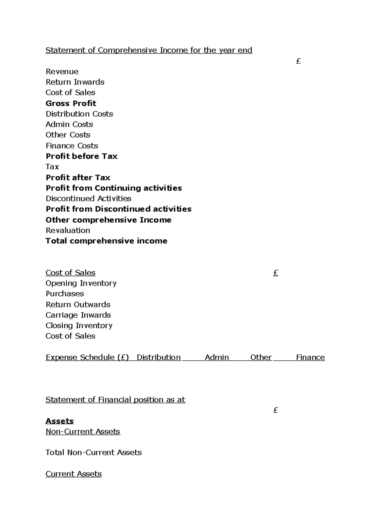 formula-sheet-for-man2090-statement-of-comprehensive-income-for-the