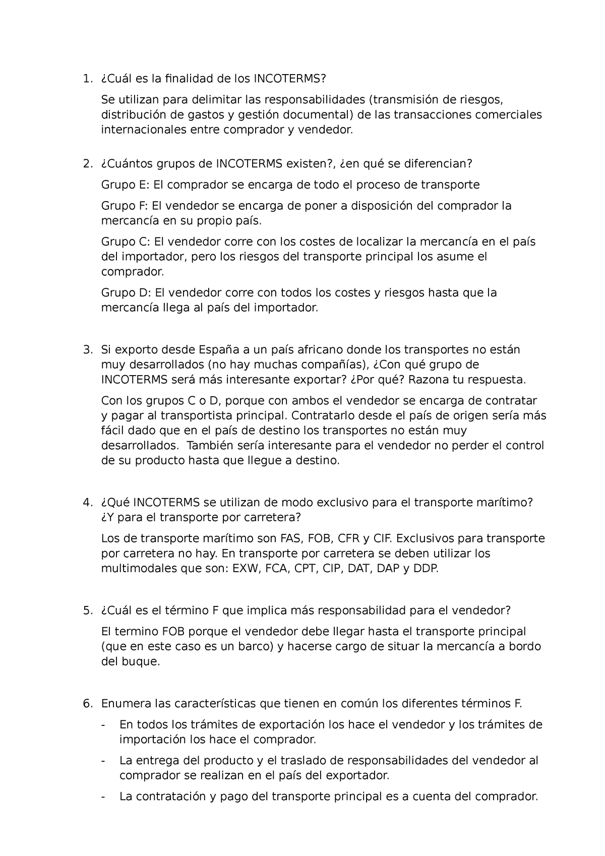 Ejercicios-de-incoterms Compress - ¿Cuál Es La Finalidad De Los ...