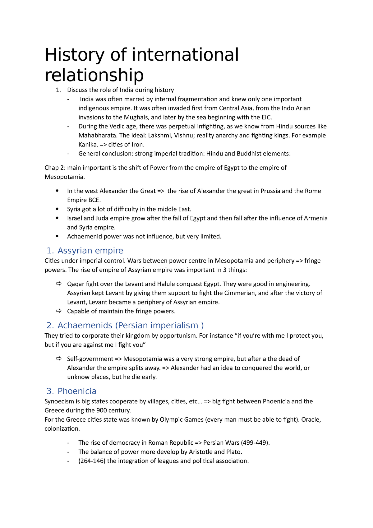 History Of International Relationship - History Of International ...