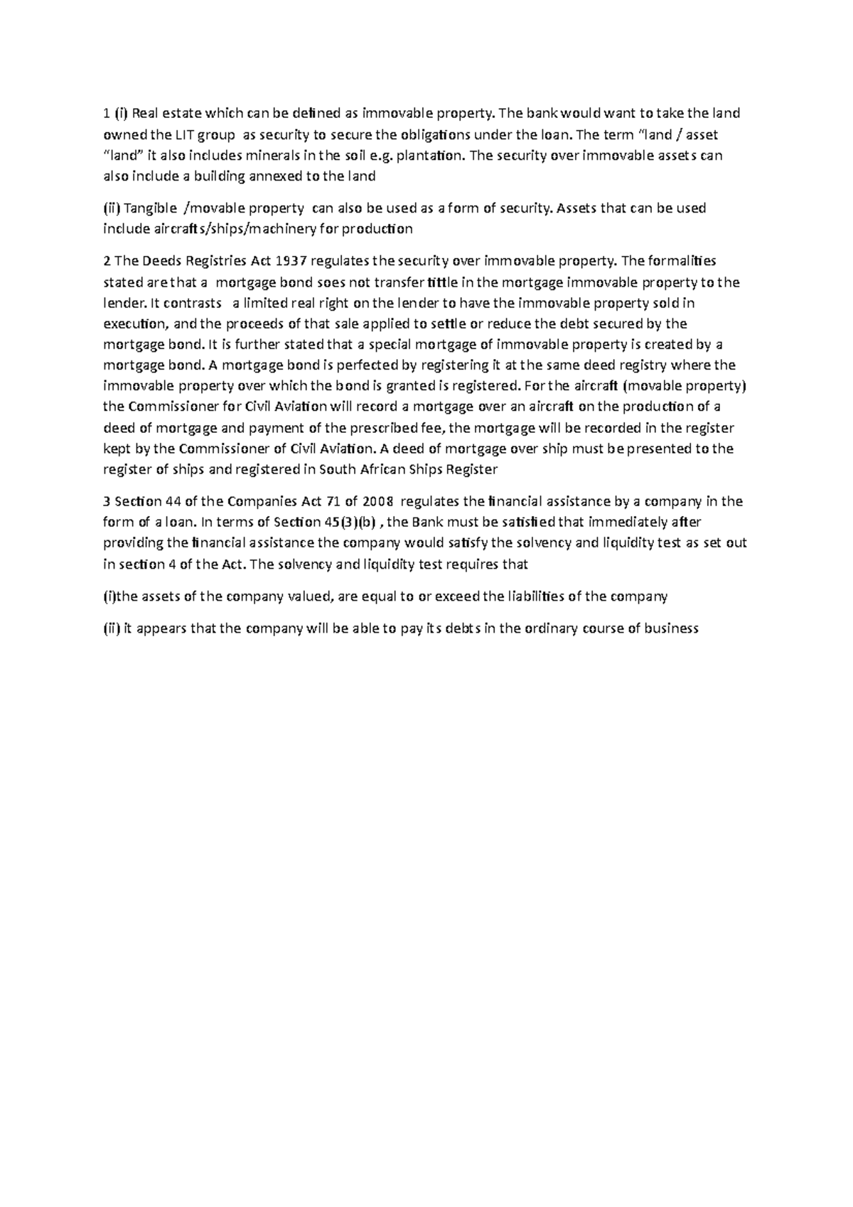 Bowmans information abut 2022 vac work position 1 (i) Real estate