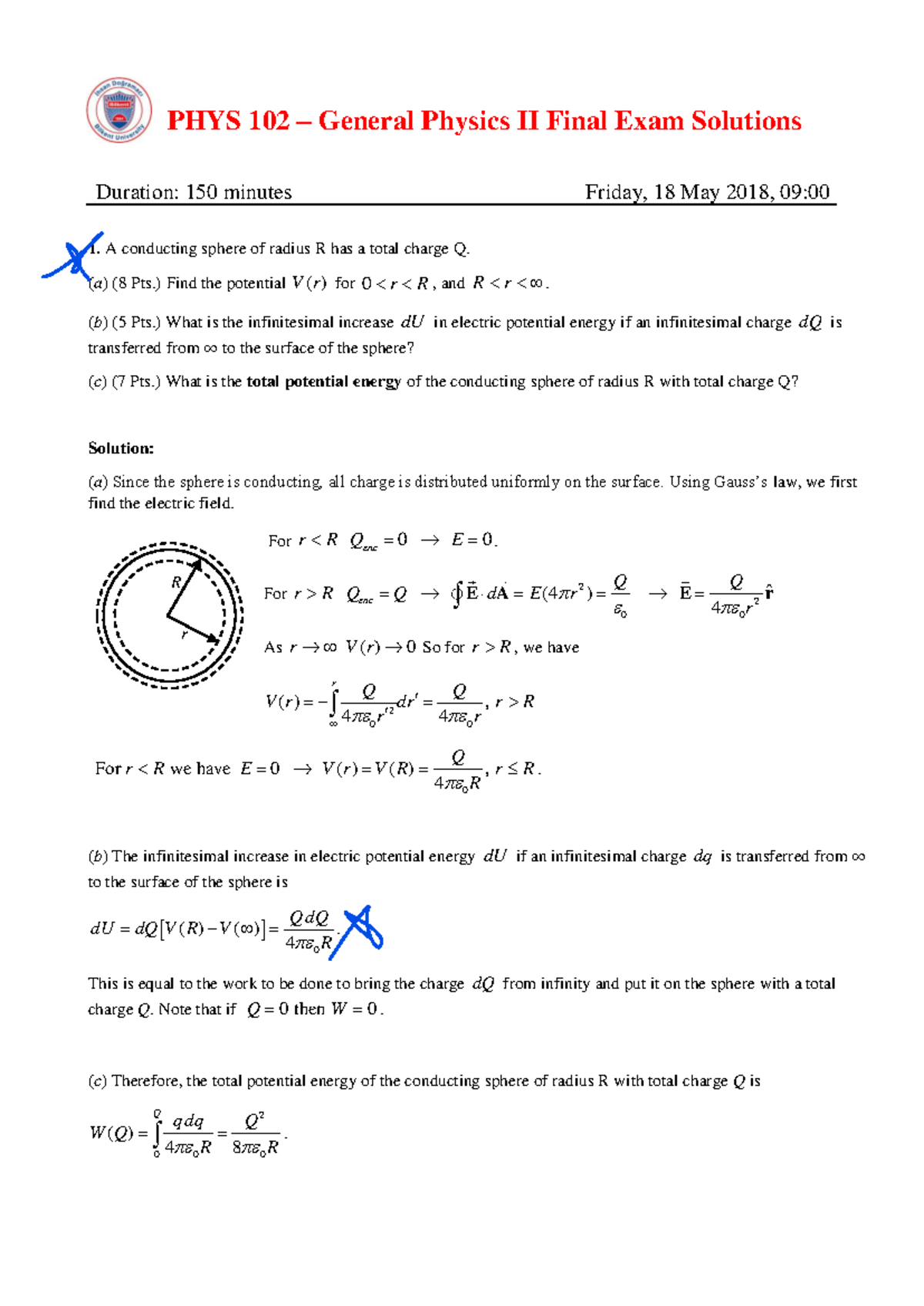 P102 2017-18-2 3F Sol - Past Exams - PHYS 102 – General Physics II ...