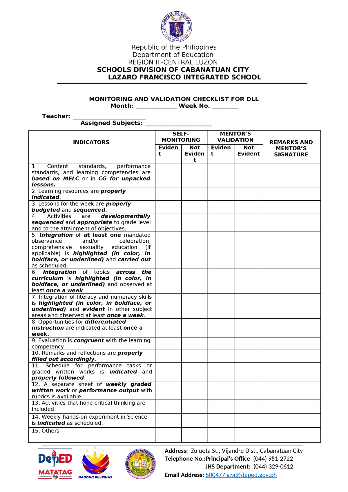 LFIS-Detailed-DLL-Monitoring-Checklist - Republic of the Philippines ...