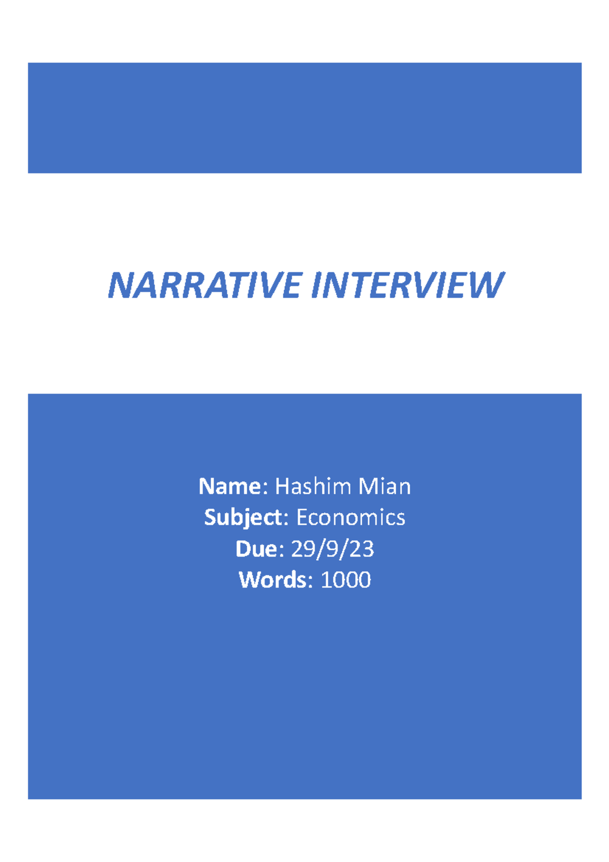 narrative interview assignment