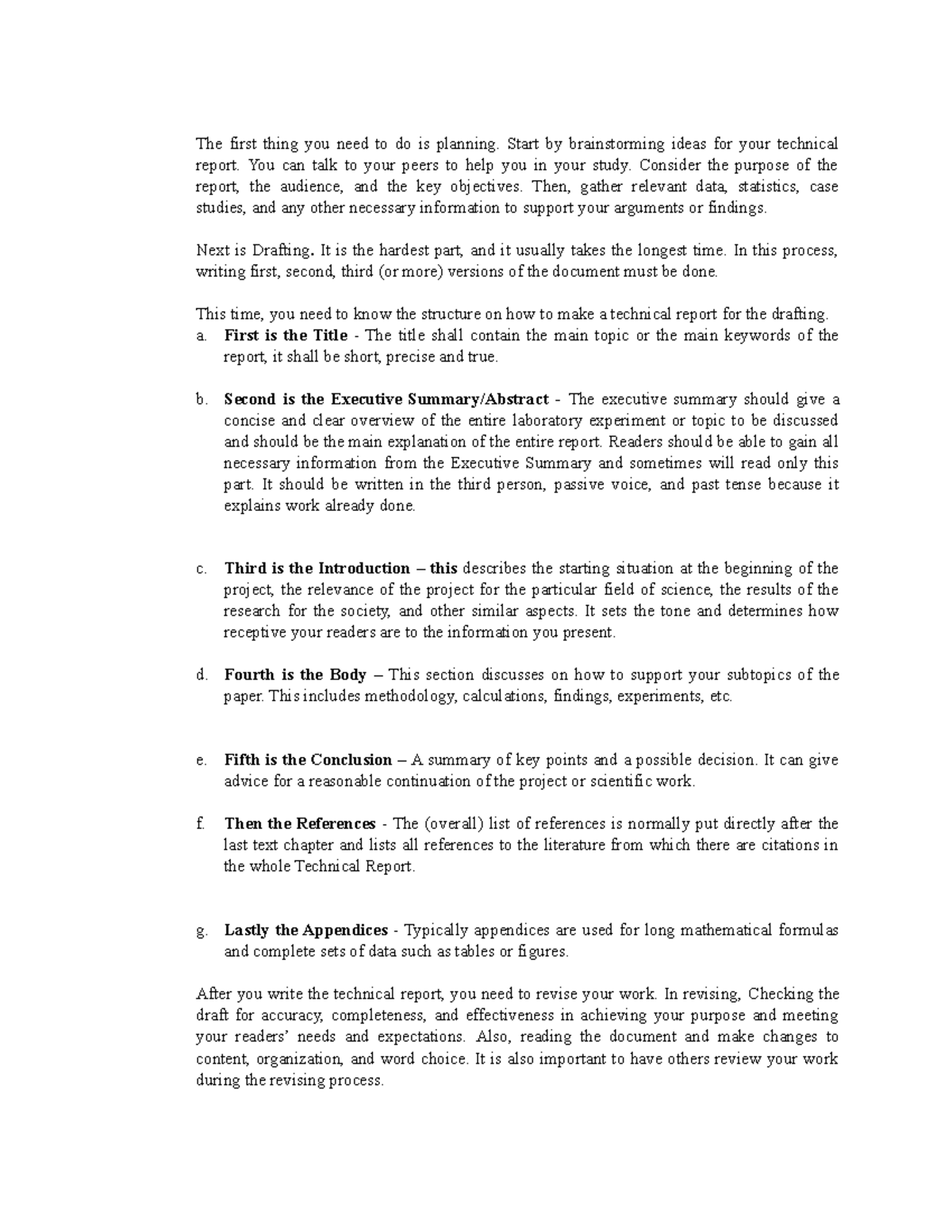 Lesson 3: Writing a Technical Report - The first thing you need to do ...