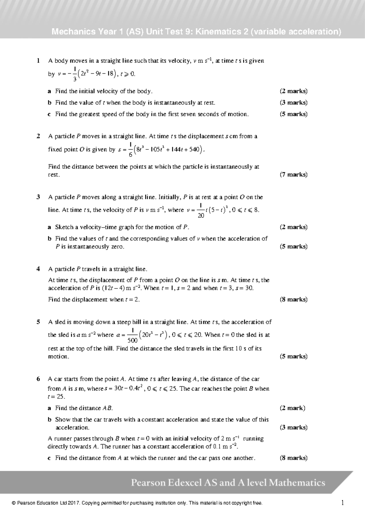 19379 19-as-mechanics-unit-9-test - Mechanics Year 1 (AS) Unit Test 9 ...