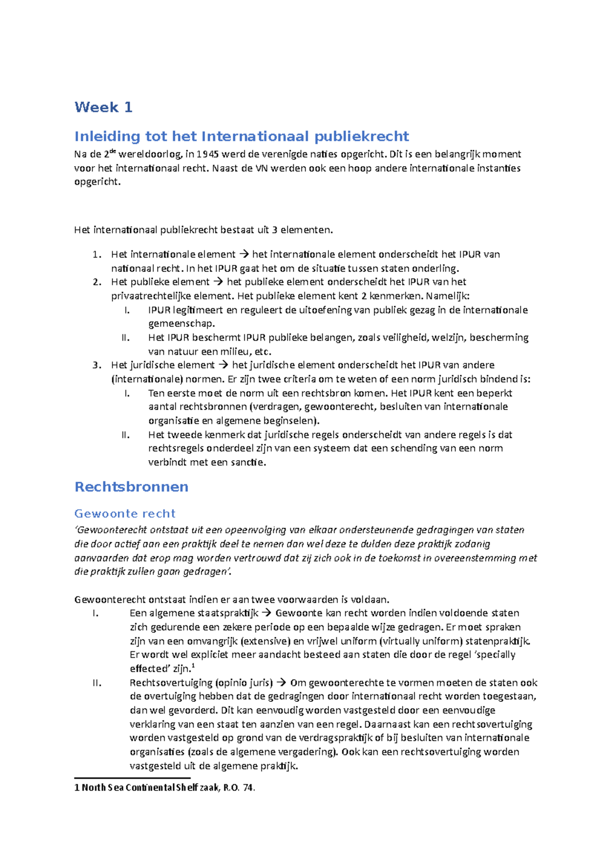 Samenvatting Internationaal Publiekrecht Week 1 - Week 1 Inleiding Tot ...