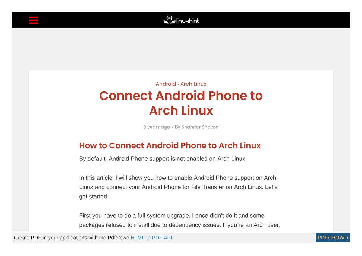 Linuxhint com connect android arch linux - Android • Arch Linux Connect  Android Phone to Arch Linux - Studocu