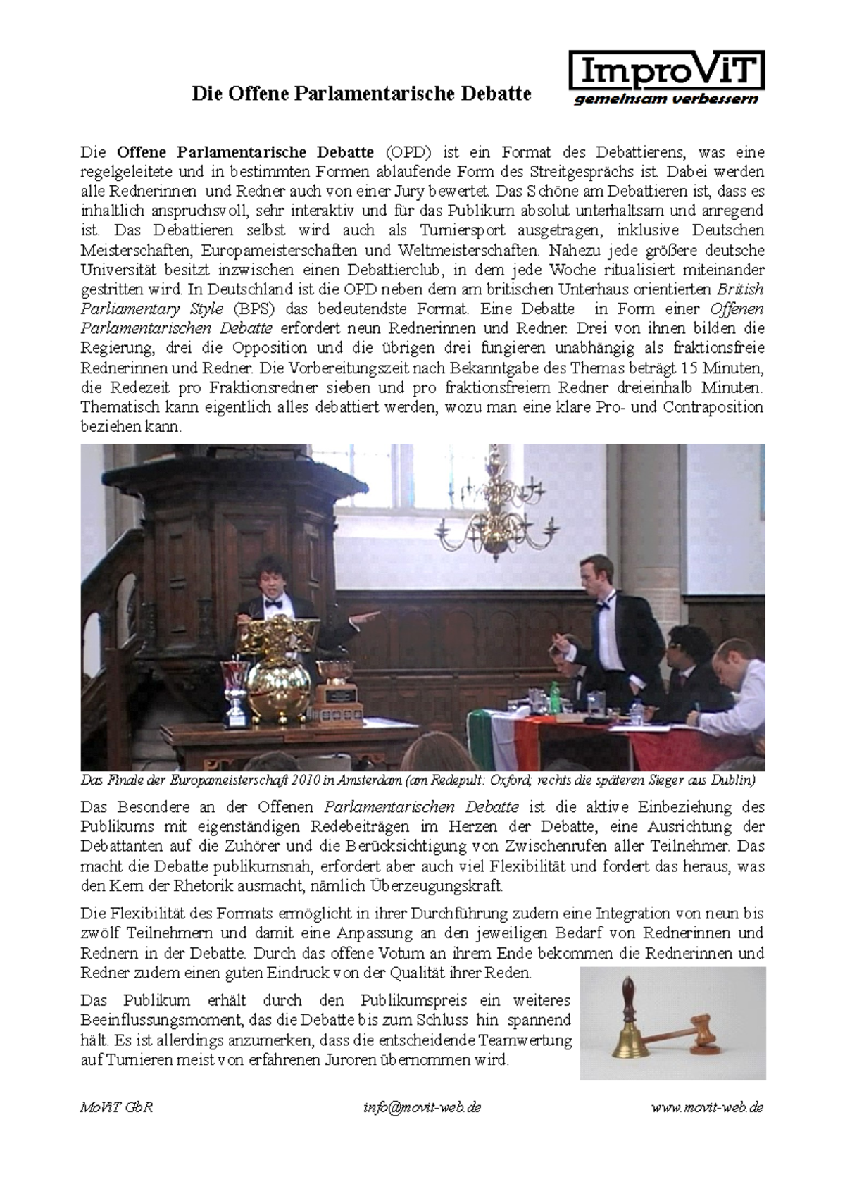 Debattieren OPD Impro Vi T - Die Offene Parlamentarische Debatte Die ...