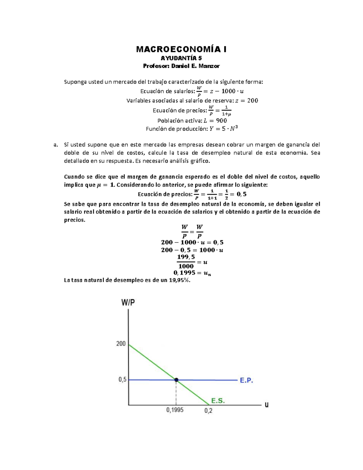 Macroeconom Ã­a I - Ayudant Ã­a 5 - Mercado Del Trabajo - MACROECONOMÕA ...